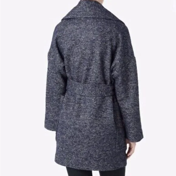 7 for all mankind Women Blue Belted Jacket Wool Blend size S - Picture 8 of 10